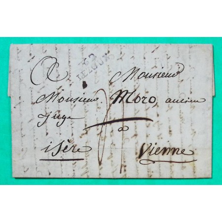 MARQUE 62 LEZOUX PUY DE DOME DEPART CROTTES POUR VIENNE ISERE 23x8 1821