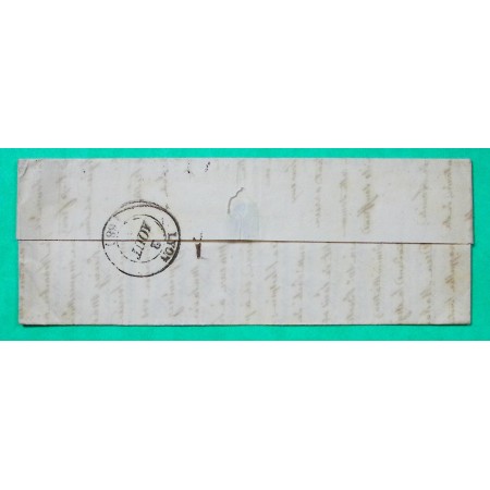 CURSIVE 62 LES BAINS DU MONT DORE PUY DE DOME + CAD TYPE 13 CLERMONT FERRAND POUR LYON 1842