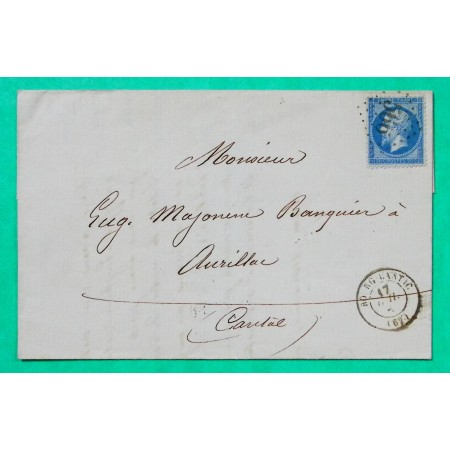 N°22 GC 566 BOURG LASTIC PUY DE DOME POUR AURILLAC CANTAL 1863