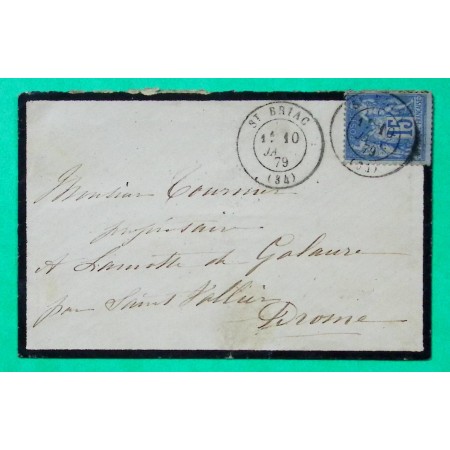 N°90 SAGE CAD TYPE 17 ST BRIAC ILLE ET VILAINE POUR ST VALLIER DROME 1879