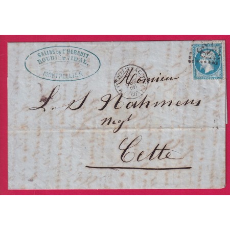 N°22 GC 822 CETTE CONVOYEUR STATION PRECURSEUR MONTPELLIER A CETTE POUR CETTE 1866 INDICE 17