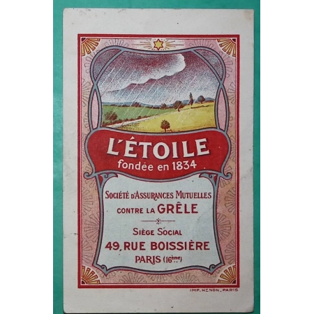 N°281 PAIX BELLE CARTE POSTALE PUB ILLUSTREE ASSURANCES L'ETOILE PARIS POUR CRUSEILLES HAUTE SAVOIE 1933 COVER FRANCE