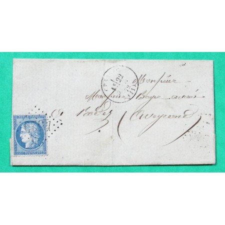 N°60A GC 4520 CRANSAC AVEYRON BUREAU SUPPLEMENTAIRE POUR RODEZ 1872