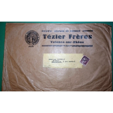 N°284 PAIX PREOBLITERE TARIF IMPRIME ENVELOPPE PUB GRAINES DE SEMENCE VALENCE DROME POUR CRUSEILLES HAUTE SAVOIE FRANCE