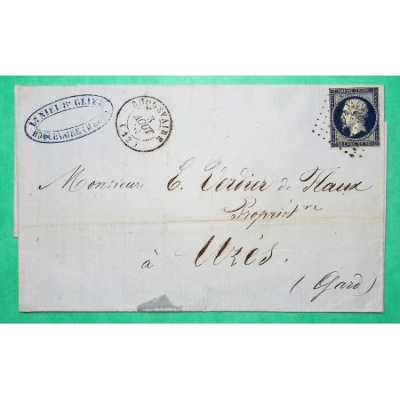N°14 BLEU NOIR PC 2726 ROQUEVAIRE BOUCHES DU RHONE POUR UZES GARD 1856