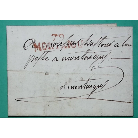 MARQUE 79 MONTAIGU VENDEE CORRESPONDANCE LOCALE 38x11 1811 LETTRE COVER FRANCE
