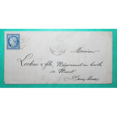 N°60A GC 3241 RUELLE SUR TOUVRE CHARENTE POUR NIORT DEUX SEVRES 1875