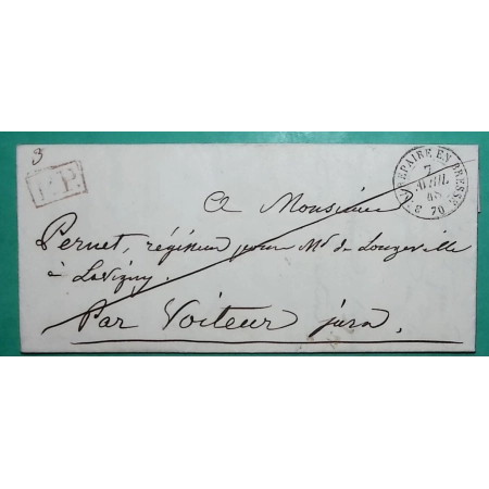 CAD TYPE 15A BEAUREPAIRE EN BRESSE SAONE ET LOIRE PP PORT PAYE POUR VOITEUR JURA 1848 LETTRE COVER FRANCE