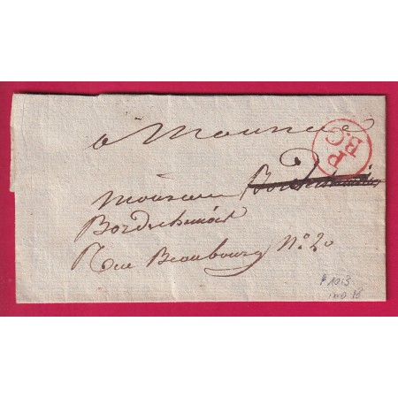 MARQUE RONDE P BG EN ROUGE PARIS POTHION 1013 INDICE 18 POUR PARIS