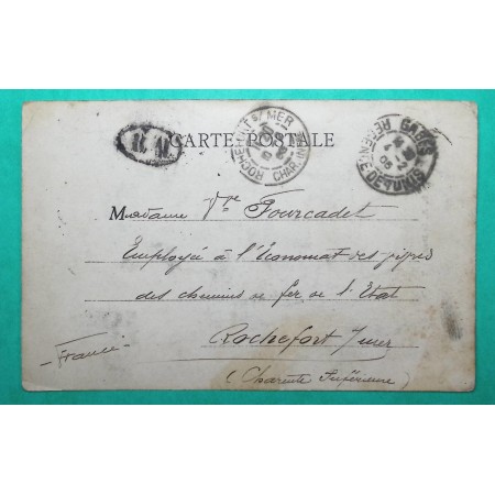 CARTE POSTALE AÏN MEKHILA TUNISIE BM BOITE MOBILE GABES POUR ROCHEFORT SUR MER CHARENTE INFERIEURE 1905
