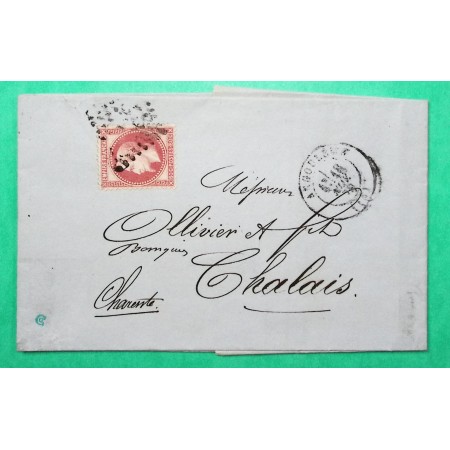 N°32 GC 105 ANGOULEME CHARENTE POUR CHALAIS 1870