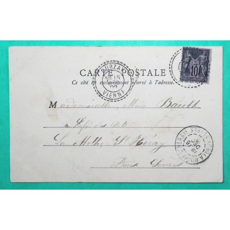 N°103 SAGE CAD FB 84 CURZAY VIENNE CARTE POSTALE POUR LA MOTHE ST HERAY DEUX SEVRES 1902