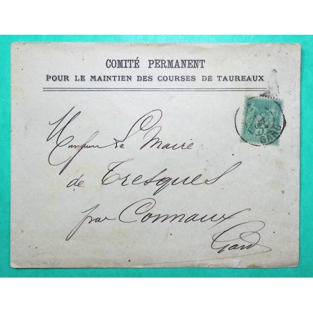 N°75 SAGE LETTRE COMITE PERMANENT POUR LE MAINTIEN DES COURSES DE TAURAUX