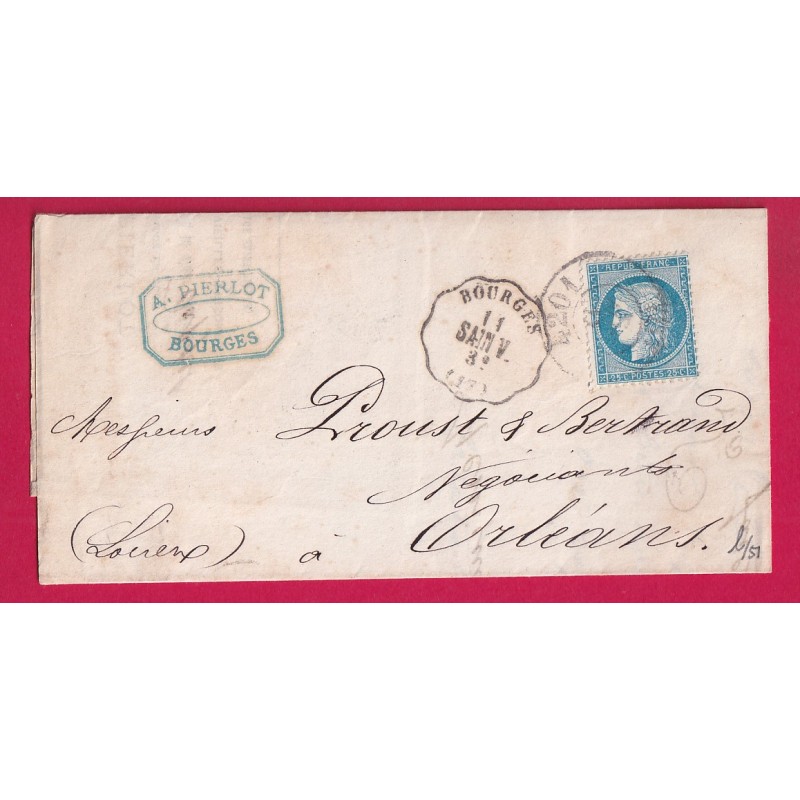 N°60 CAD BUREAU DE PASSE 4201 VIERZON CHER + CONVOYEUR STATION BOURGES CHER