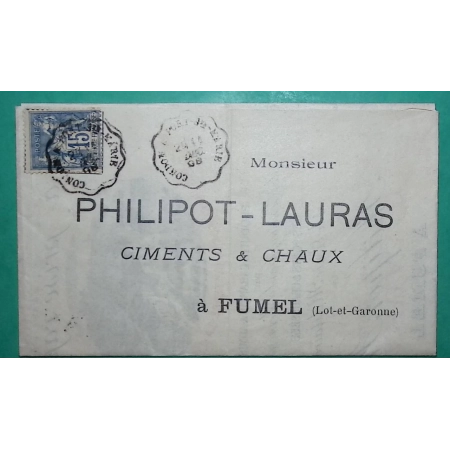 N°101 SAGE CONVOYEUR LIGNE CONDOM A PORT STE MARIE BELLE LETTRE PUB CIMENT PHILIPPOT LAURAS FUMEL LOT ET GARONNE 1898
