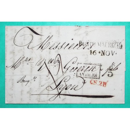 MARQUE PORTO MAURIZIO PORT MAURICE ITALIE POUR LYON RHONE 1824