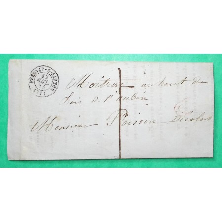 CAD TYPE 15 FRESNAY SUR SARTHE CL CORRESPONDANCE LOCALE TAXE 1 POUR MOITRON 1854