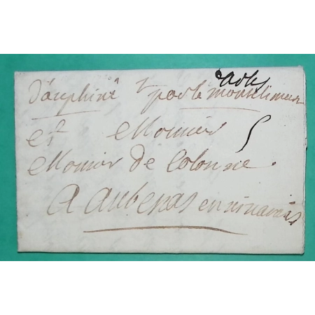 MARQUE MANUSCRITE ARLES BOUCHES DU RHONE POUR AUBENAS ARDECHE LN N°1 1740 LETTRE COVER FRANCE