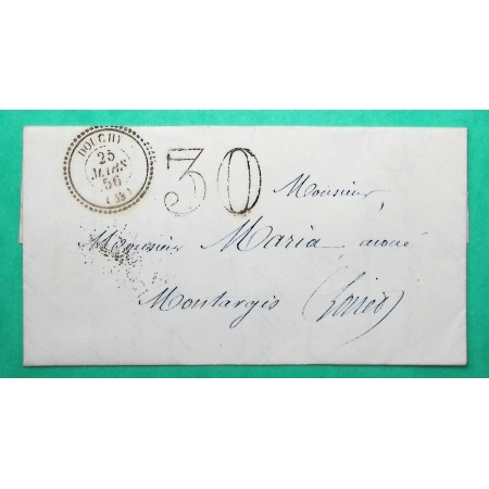 CAD TYPE 22 DOUCHY LOIRET POUR MONTARGIS TAXE 30 1856
