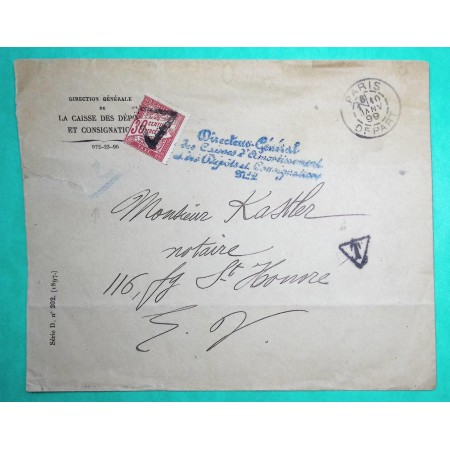 TAXE 30C DUVAL ROUGE FRANCHISE TAXEE DIRECTION GENERALE CAISSES D'AMORTISSEMENT PARIS 1899