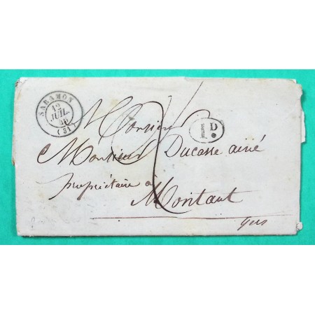 CAD TYPE 15 SARAMON GERS DECIME RURAL BAILLASBATS POUR MONTAUT 1846