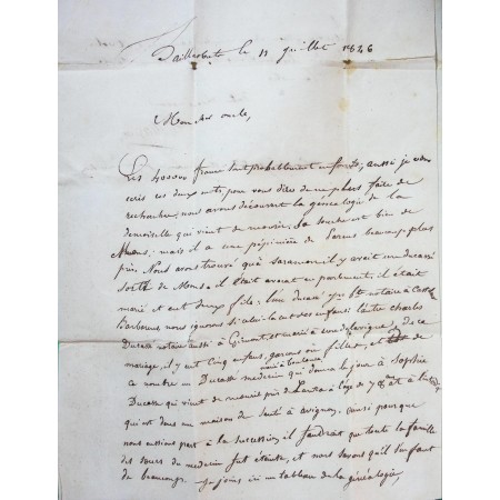 CAD TYPE 15 SARAMON GERS DECIME RURAL BAILLASBATS POUR MONTAUT 1846