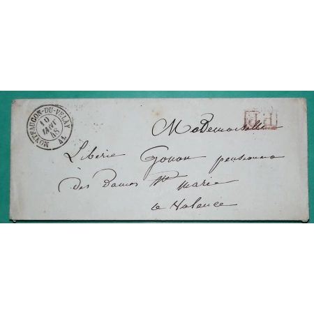 CAD TYPE 15B MONTFAUCON DU VELAY HAUTE LOIRE PP PORT PAYE POUR VALENCE DROME 1848 LETTRE COVER FRANCE