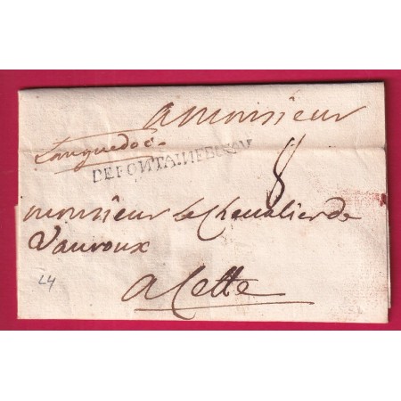 copy of copy of MARQUE P47P LE LION D'ANGERS MAINE ET LOIRE 1814 POUR PARIS INDICE 21 LETTRE COVER