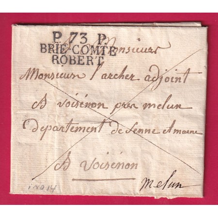 MARQUE P73P BRIE COMTE ROBERT 1825 SEINE ET MARNE POUR VOISENON MARQUE BANLIEUE AU DOS INDICE 14
