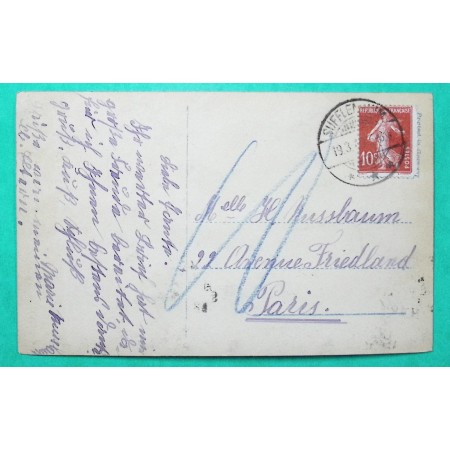 N°138 SEMEUSE OBLITERATION ALSACE LORRAINE SUFFLENHEIM SOUFFLENHEIM BAS RHIN CARTE POSTALE 1919