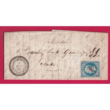 N°14 PC 1951 LA MEILLERAIE DE BRETAGNE CAD TYPE 22 1858 POUR NANTES TRES BELLE FRAPPE