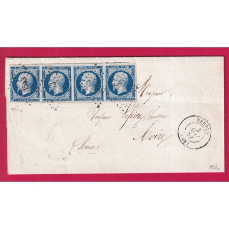 N°14 BANDE DE SUPERBE SIGNE BRUN ET CALVES PC 3543 VERTUS MARNE POUR AVIZE 1857