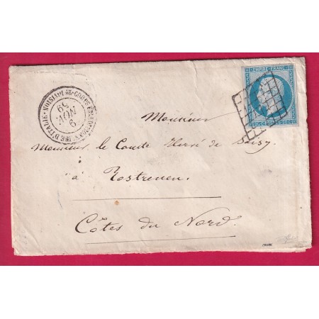 N°14 GRILLE CORPS EXPEDITIONAIRE ITALIE 2E DIVISION POUR ROSTROMEN COTES DU NORD 1859 AU DOS LE GENERAL COMMANDANT