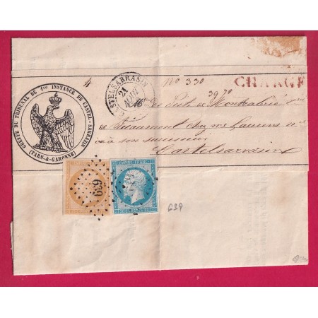 N°13 14 PC 639 CASTELSARRASIN TARN ET GARONNE LETTRE CHARGE LOCALE