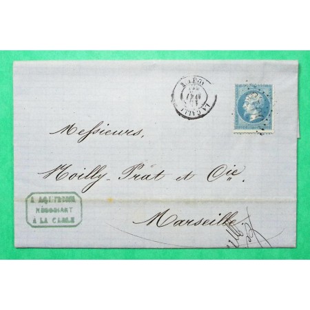 N°22 GC 5019 LA CALLE ALGERIE POUR NOILLY PRAT MARSEILLE 1865