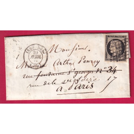 N°3 GRILLE ISSOUDIN INDRE 1849 POUR PARIS