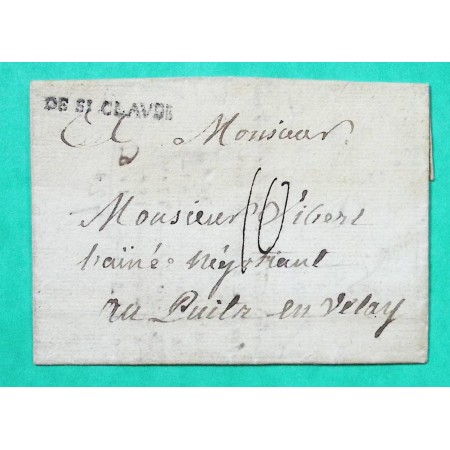 MARQUE ST CLAUDE JURA DEPART MORES POUR LE PUY EN VELAY HAUTE LOIRE LN N°1A 1780