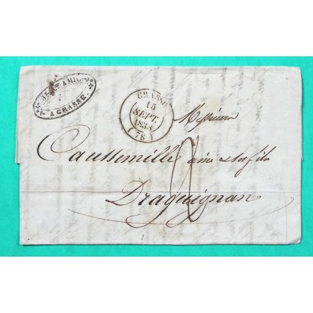 CAD TYPE 14 GRASSE ALPES MARITIMES POUR DRAGUIGNAN VAR 1838
