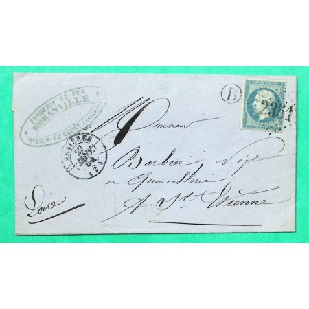 N°22 GC 2351 ARDENNES BOITE RURALE B VIVIER AU COURT POUR ST ETIENNE LOIRE 1864