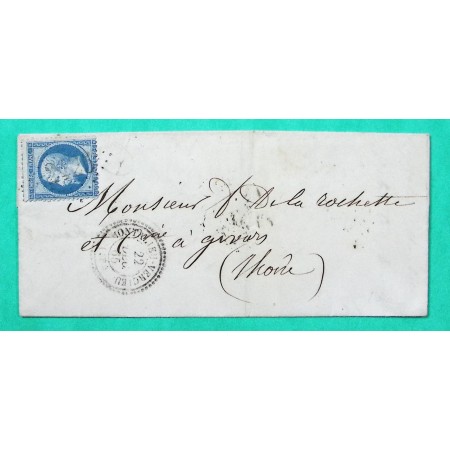 N°22 GC 2425 CAD TYPE 22 MONTALIEU VERCIEU ISERE POUR GIVORS RHONE 1865