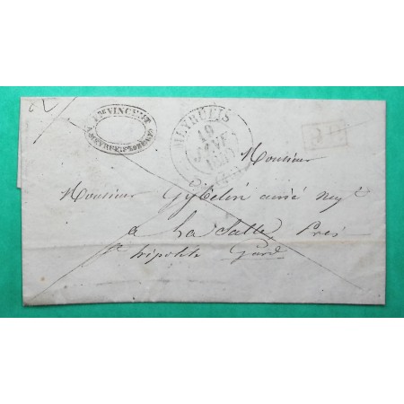 CAD TYPE 13 MEYRUEIS LOZERE PP PORT PAYE POUR LA SALLE GARD 1840