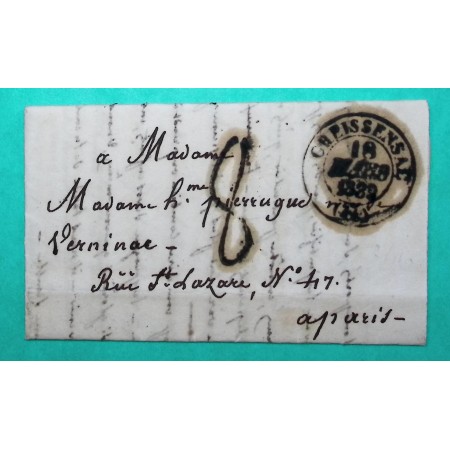 CAD TYPE 13 CRESSENSSAC LOT POUR PARIS 1839