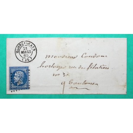 N°14 PC 2097 MONTGISCARD HAUTE GARONNE POUR TOULOUSE 1860