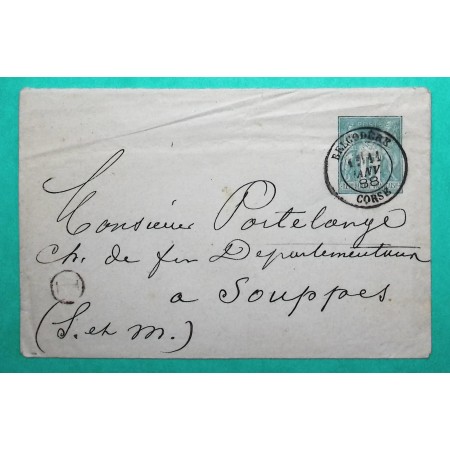 ENTIER SAGE 5C CAD TYPE 18 BELGODERE CORSE POUR SOUPPES SEINE ET MARNE 1888