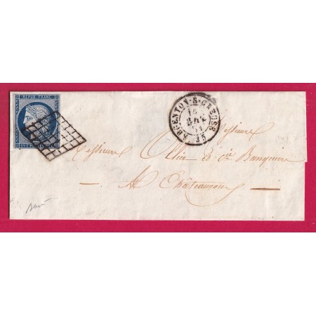 N°4 BLEU FONCE GRILLE AGENTON SUR CREUSE INDRE 1851 SIGNE BAUDOT POUR CHATEAUROUX