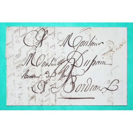 MARQUE 16 JONZAC CHARENTE INFERIEURE ROUGE POUR BORDEAUX GIRONDE 25x8 1821