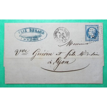 N°22 GC 935 CHATEAUNEUF DE MAZENC DROME POUR LYON RHONE 1866