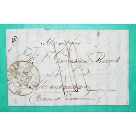 CAD TYPE 12 NUAILLE CHARENTE INFERIEURE POUR MONTAUBAN TARN ET GARONNE 1835