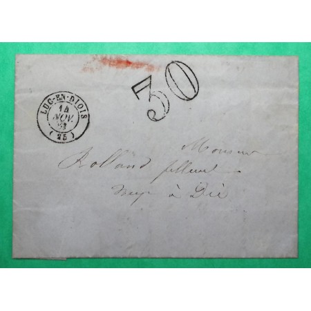 CAD TYPE 15 LUC EN DIOIS DROME POUR DIE TAXE 30 1861