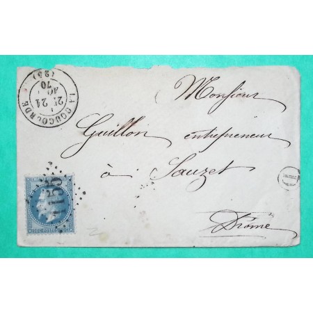 N°29 GC 1155 LA COUCOURDE DROME BOITE RURALE D POUR SAUZET 1870